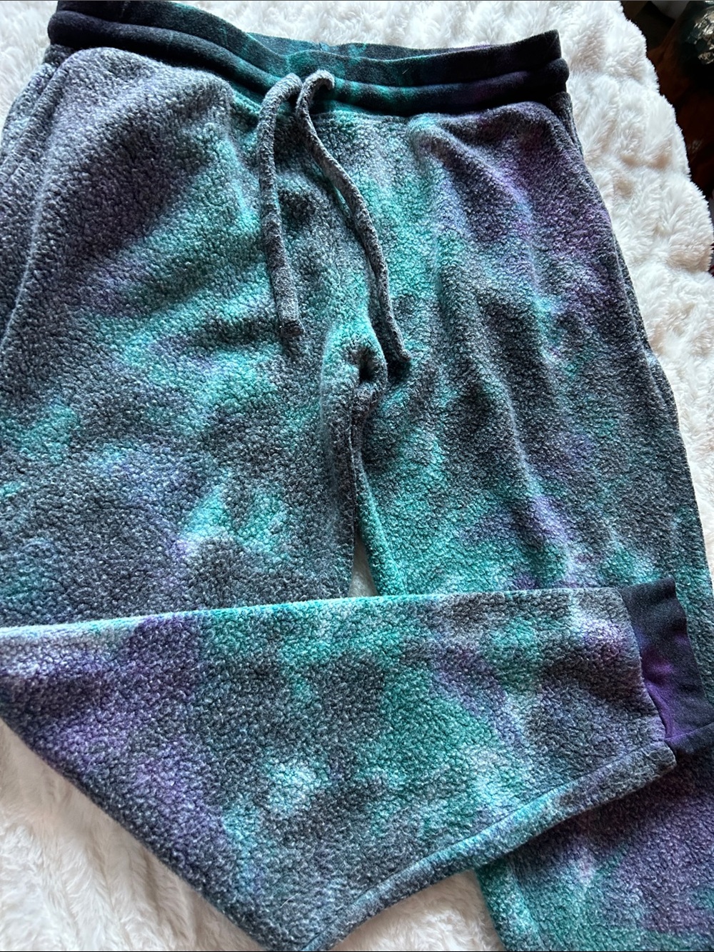 Soft Serve Clothing Teal & Purple Tie-Dye Fleece Joggers